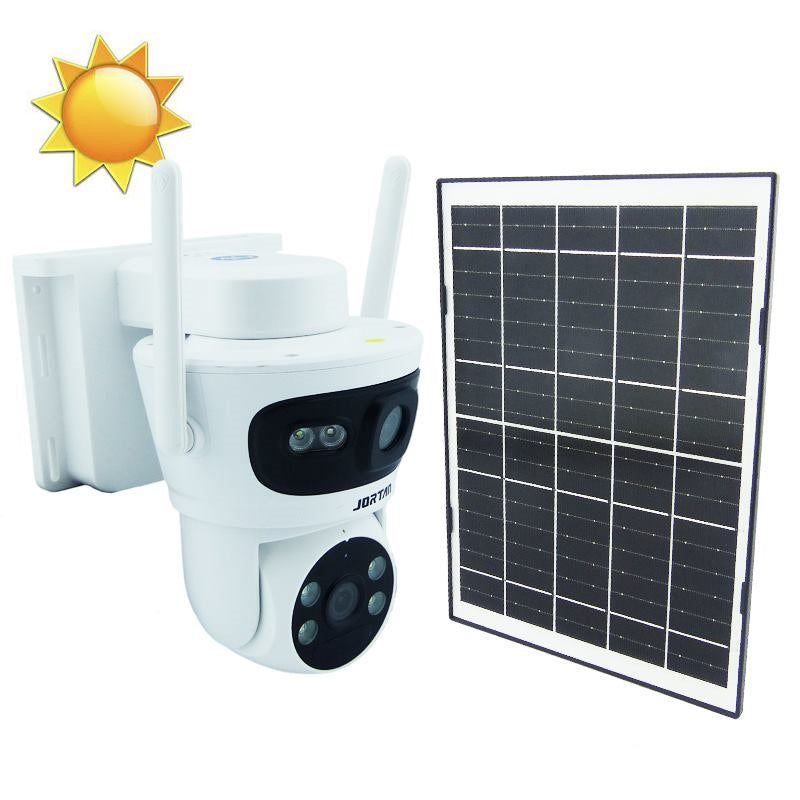 Cámara solar 4G doble lente con su panel solar