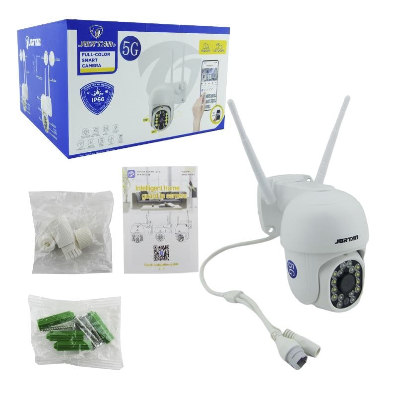 Cámara exterior 16 LED WiFi doble banda con accesorios y caja